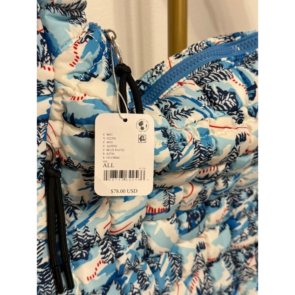 Free People, Quilted Carryall Bag, Alpine Blue, NWT, $78 - Picture 3 of 5